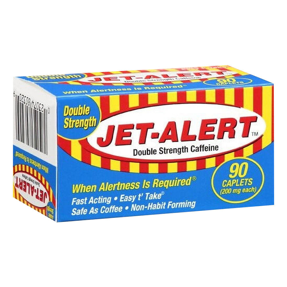 Jet-Alert Double Strength Caffeine 200 mg Caplets, 90 Ea